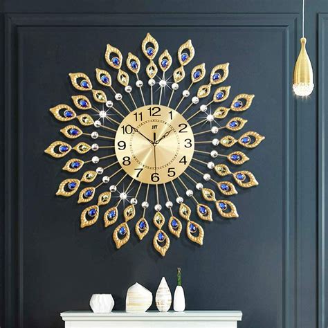 oversized gold clock|gold decorative wall clock.